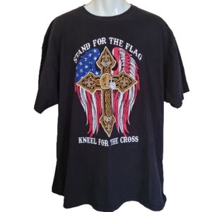 New Orleans Saints Stand For The Flag Short Sleeve Cotton T-Shirt Size Men's 2XL